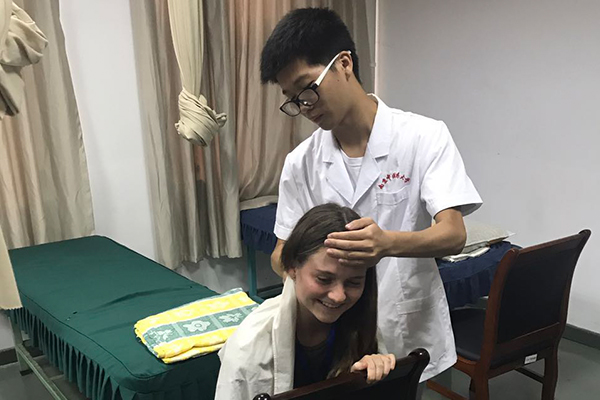 Students experiencing acupuncture